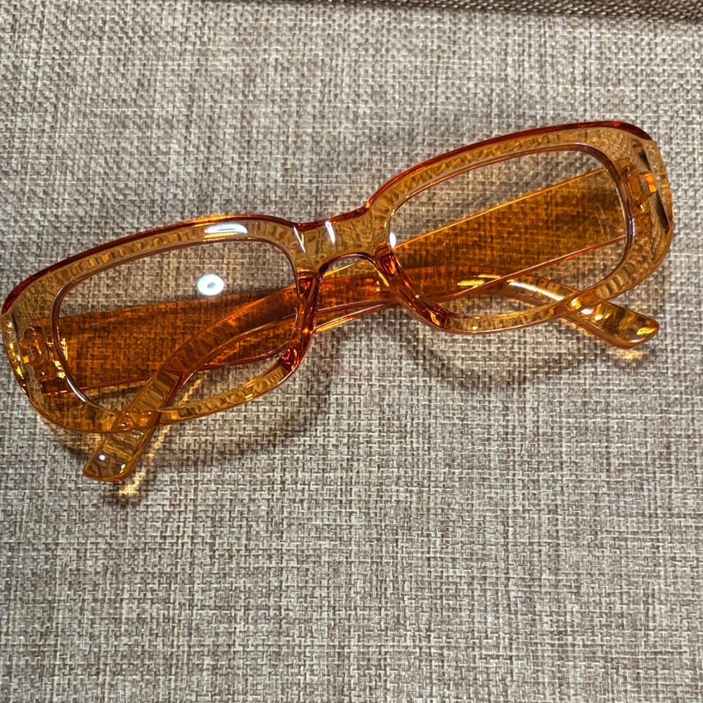 Orange Rectangular Sunglasses